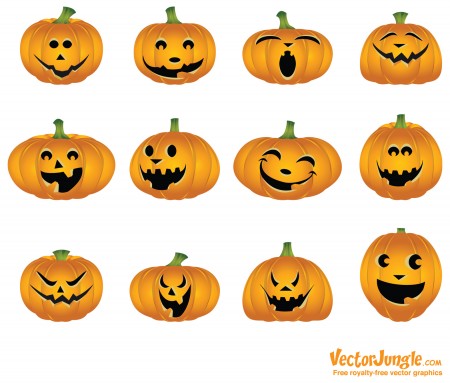 free vector Halloween Vector Pumpkins